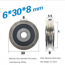 6*30*8mm V Groove groove All steel wire Pulley Z6 guide track embedded bearing pulley TU TV0630 Sliding track roller pulley 2024 - buy cheap