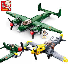 Military War WW2 Army Air Forces BF-109 Fighter Soviet Union TU-2 Bomber Plane Building Blocks Bricks Educational Toys for Kids 2024 - buy cheap