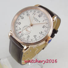 42mm PARNIS white dial rose golden steel case date window st automatic mens watch 2024 - buy cheap