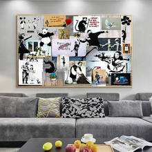 Banksy Graffiti Collage Art Pop Canvas Painting Posters and Prints Cuadros Wall Art for Living Room Home Decor 2024 - buy cheap