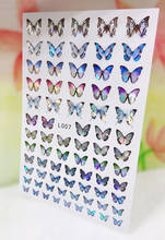 New 3D Blue Butterfly Nail Sticker Foil Adhesive Decals Beautiful Butterflies Manicure Art Decorations on Nails Accessories 2024 - buy cheap