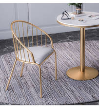Sillas de comedor minimalistas y modernas para el hogar, mesa y sillas de hierro forjado de lujo, estilo nórdico dorado, para restaurante 2024 - compra barato