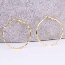 40mm 60mm 70mm 80mm Exaggerate Big Smooth Circle Hoop Earrings Brincos Simple Party Round Loop Earrings for Women Jewelry 2024 - buy cheap