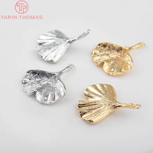 6PCS 25x30MM 24K Gold Color Plated Brass Ginkgo Leaves Charms Diy Jewelry Findings Earrings Accessories 2024 - buy cheap