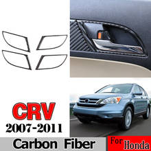 For Honda CR-V 2007-2011 Real Carbon Fiber 3D StickerInner Inner door handle frame Trim Interior Car Accessories 2024 - buy cheap