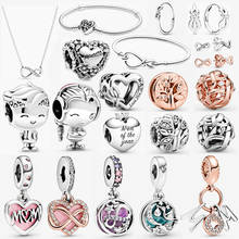Original 925 Sterling Silver Charm Earrings Necklace Ring with Original Engraving 2020 Mother's Day Series Jewelry Free Shipping 2024 - buy cheap