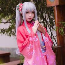 Anime eromanga sensei izumi sagiri cosplay traje quimono bonito mulher japonesa vestido kimono + cinta peruca geta conjunto completo 2024 - compre barato