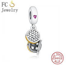 FC Jewelry Fit Original Pan Charms Bracelet 100% 925 Silver Yellow Chinese Xiao Long Bao Beads Pendant Making Craft Berloque 2024 - buy cheap