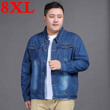 Jaqueta jeans masculina plus size, casaco clássico casual de marca, tamanho 8xl, 7xl, 6xl, 5xl, 4xl, 3xl, primavera, 2020 2024 - compre barato