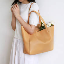 Bag Women Handbag 2020 New Fashion Shoulder Bag Large Bag Tote Bag First Layer Cowhide Simple Large-capacity Commuter Leather 2024 - buy cheap
