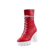 Big Size  boots women shoes martin boots for women ladies boots shoes woman winter Cross binding waterproof table 2024 - buy cheap