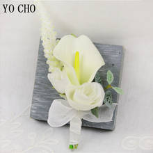 YO CHO Silk Flowers Wedding Bridal Brooch Sisters Wrist Bracelet Hand Flowers Marriage Boutonnieres Men Suit Wedding Decoration 2024 - buy cheap