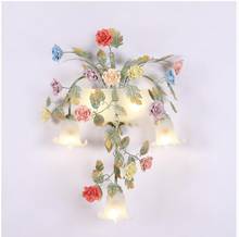 Decora Country Floral Flower Rose Wall Lamps LED AC Wall Lights for Living Room Home Indoor Lighting Wall Sconces Bedroom Lamp 2024 - buy cheap