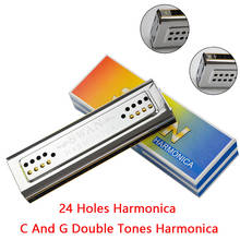 24 Holes Harmonica C And G Double Tones Harmonica Mouth Organ Woodwind Instruments Stainless Steel Shell Big Volume Sound Clear 2024 - buy cheap