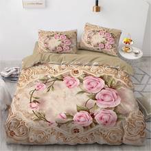 Simple Bedding Sets 3D Plant Flower Duvet Quilt Cover Set Comforter Bed Linen Pillowcase King Queen Full Double Home Texitle 2024 - купить недорого
