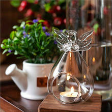 Castiçal suspenso de cristal de vidro para chá, suporte de velas para decoração de casa 2024 - compre barato