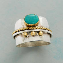 Modyle-anillos de piedra Natural ovalados grandes bohemios para mujer y hombre, joyas Vintage de cuentas azules para dedo, joyería para fiesta 2024 - compra barato