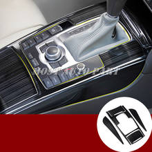Caja de cambios interior para consola, soporte para vasos, cubierta embellecedora, 5 uds., para 2005-2011 Audi A6 C6, negro/coche plateado, embellecedor interior de coche 2024 - compra barato