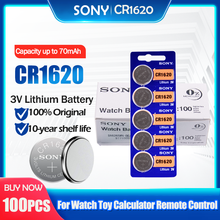 100 шт./лот sony CR1620 100% оригинальная литиевая батарея для автомобильных ключей, часы с пультом дистанционного управления, игрушка 1620 ECR1620 GPCR1620 Кнопочная батарея 2024 - купить недорого