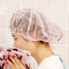 Touca de banho impermeável, touca de banho feminina reutilizável, elástica para salão de beleza, à prova d'água, forma grossa, 1 peça 2024 - compre barato
