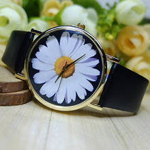 Reloj Mujer Women Fashion Daisy Watches Small Black Vintage Leather Ladies Wristwatch Simple Watch Woman Quartz Clock 2024 - buy cheap