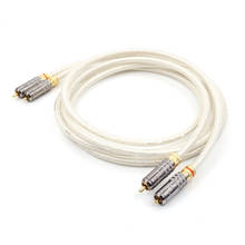 QED подпись, Серебряный пластинчатый соединительный кабель, провод с позолоченными разъемами RCA, аудиокабель 2024 - купить недорого