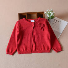 2021 primavera vermelho meninas outerwear 100% cottton cardigan camisola crianças meninas jaqueta roupas para 1 2 3 4 anos de idade rkc185061 2024 - compre barato