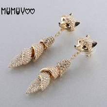 SWA Fashion Jewelry Original High Quality 1:1 Charm Golden Fox New Luxurious Simple Wild Fox Earrings Romantic Gift For Women 2024 - buy cheap