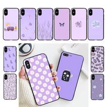 YNDFCNB-funda de teléfono para iPhone, carcasa de fondo Morado para iphone 11 8 7 6 6S Plus X XS MAX 5 5S se 2020 11 12pro max iPhone xr 2024 - compra barato