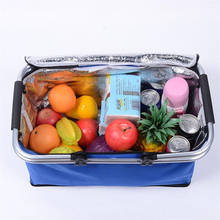 Folding Picnic Camping Basket Insulated Shopping Cooler Home Storage Basket Hamper Basket Bag Box Outdoor Picnic Bags 2024 - buy cheap