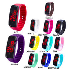 LED Digital Display Bracelet Watch Children's Students Silica Gel Sports Watch Candy Color Silicone Wrist Watch for Children Q 2024 - buy cheap