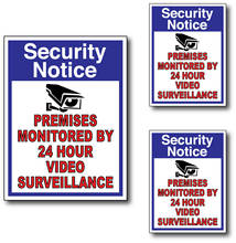 Video Surveillance Security Anti-theft Alarm Decal Sticker Warning Sign Stickers for Cars, Motos, Laptops,  Industry 2024 - buy cheap