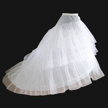 White Women's Underskirt 2 Hoops 3 Layers Tulle Petticoat Crinoline Girl's Skirt Rockabilly Tutu Wedding Bridal Petticoats 2024 - buy cheap