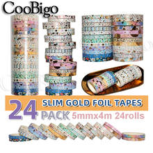 Floral Thin Washi Tape Set DIY Decorative Masking Tapes Adhesive Paper Kawaii Scrapbooking Dot Sticker Stationery Journal Diary 2024 - buy cheap