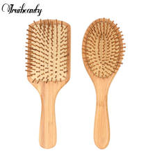 Cepillo de pelo de madera de bambú Natural Premium, ayuda a mejorar el crecimiento del cabello, previene la caída del cabello, peine de bambú, dientes 2024 - compra barato