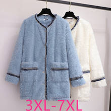 New Autumn Winter Plus Size Women Clothing Jacket Large Loose Long Sleeve Velvet Thick Warm Wool Long Coat 3XL 4XL 5XL 6XL 7XL 2024 - buy cheap