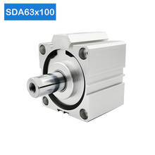 SDA63*100 Free shipping 63mm Bore 100mm Stroke Compact Air Cylinders SDA63X100 Dual Action Air Pneumatic Cylinder 2024 - buy cheap