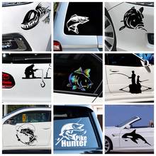 Car Stickers decor Motorcycle Decals 10 Styles Mad Fish And Fishing  Decorative Accessories Creative Sunscreen Waterproof PVC. 2024 - buy cheap