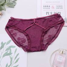 SP&CITY Sexy Panties Hollow Lace Women's Underpants Flash Bandage Seamless Thong Low Waist Transparent Underwear Comfort Briefs 2024 - buy cheap