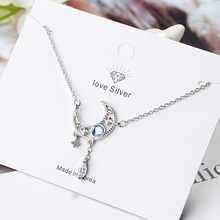 Colorful Moonstone Clavicle Chain Necklace Silver Color Moon Zircon Tassel Necklace Jewelry For Women SAN254 2024 - buy cheap