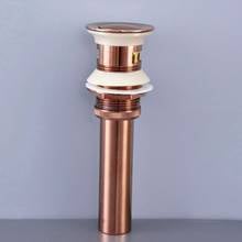 Luxury Rose Gold Bathroom Basin Sink Pop Up Drain Brass with Overflow Vanity Sink Waste Drainer 2024 - buy cheap