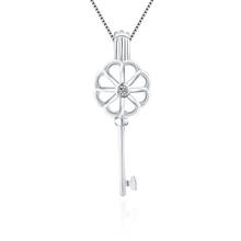 CLUCI 925 Sterling Silver Flower Key Shaped Pendant for Pearl Jewelry Cage Pendant Silver 925 Women Pearl Locket Jewelry SC029SB 2024 - buy cheap