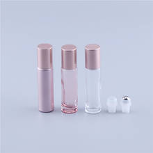 100pcs High Quality 10ML Thick Pink Glass Roll On Bottle Empty Perfume Essential Oil Vial With Stainless Steel Roller Ball 2024 - buy cheap