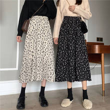 Autumn  Winter High Waist Floral A- line Skirt for Women Winter Woman Skirts Faldas Jupe 2024 - buy cheap