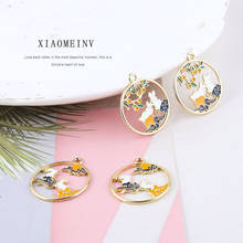 6pcs Chinese style Cartoon Lovely Rabbit Earrings For Women Girls pendant Diy Wreath Accessories Cute Animal Earrings Material 2024 - buy cheap