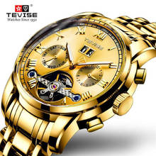 TEVISE Fashion Men Military Sport Watches Mens Waterproof Tourbillon Automatic Mechanical Watch Male Calendar Gold Clock Relogio 2024 - buy cheap