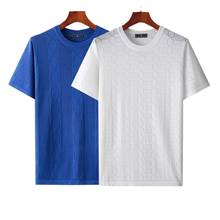Summer New 2021 Fashion Male Short Sleeve Ice Silk Knitted T-shirt Men Solid Color Slim Fit O-neck Casual Pullovers Tops Tee B99 2024 - buy cheap