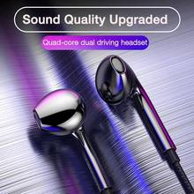 Quad-core Wired Headphones 3.5mm Sport Earbuds With Bass Mobile Phone Earphone Wire Stereo Headset Mic Music Earphones 2024 - buy cheap