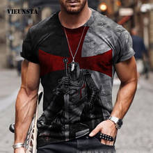 Summer Armor Warrior Print Pattern T Shirt For Men Vintage O Neck Short Sleeve Sexy T-Shirts Harajuku Oversized Tee Men Clothing 2024 - buy cheap