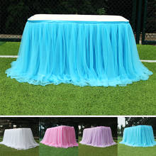 Colorful Wedding Dinning Dinner Tablecloth White Pink Blue Gauze Table Skirt Elegant Romantic birthday Party decoration 2024 - buy cheap